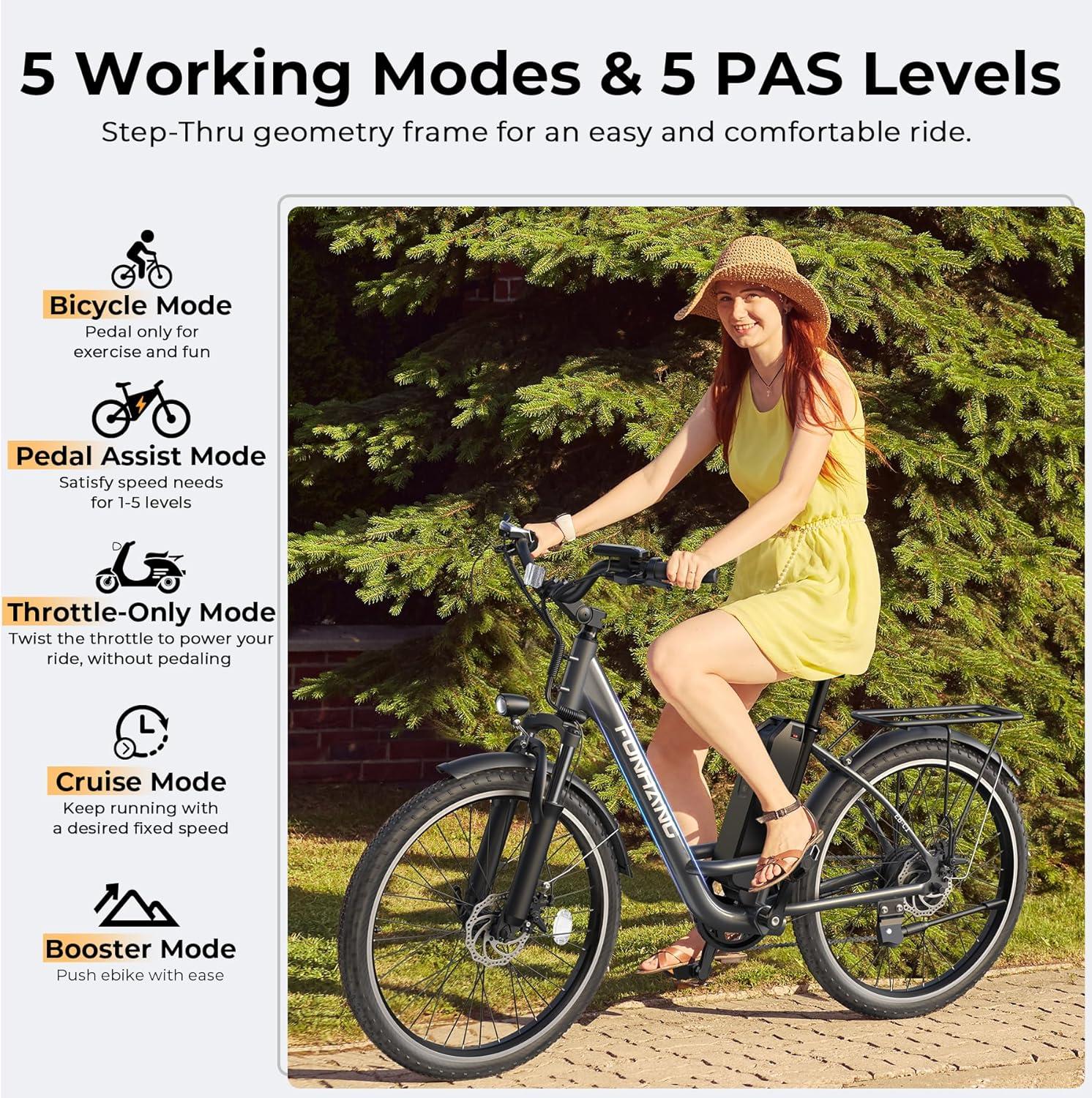 Cruising City Streets:‌ Our Take on the 1000W Step-Thru Ebike